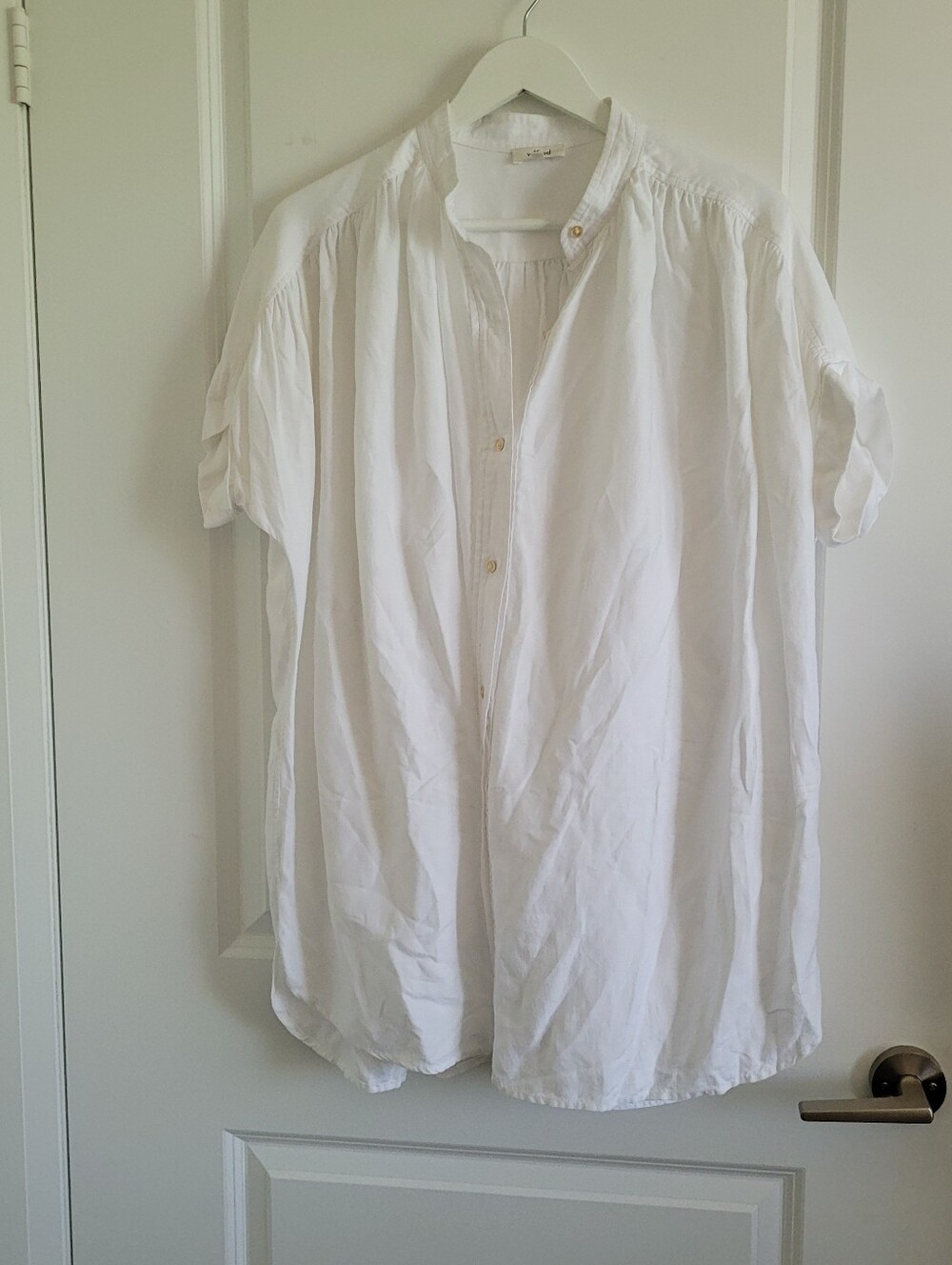WILFRED WHITE COTTON SHIRT SIZE MEDIUM